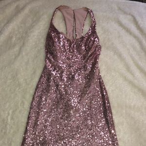 pink sequin party dress